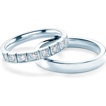 Image 1 of SAVICKI Сватбени халки: бяло злато, плоски. 3 мм