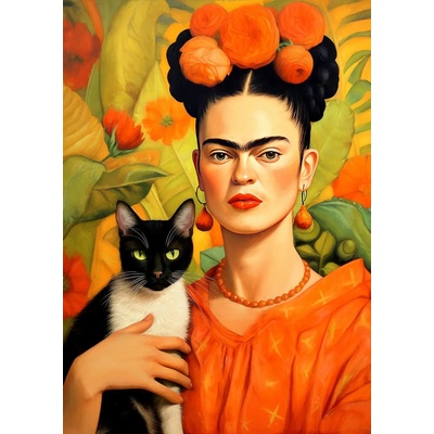 Enjoy - Puzzle Frida Kahlo and Her Cat - 1 000 piese