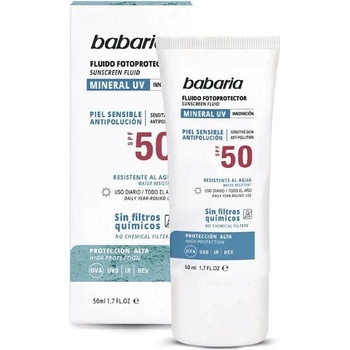 Babaria Sun Face ochranný fluid bez chemických filtrov na tvár SPF50 50 ml