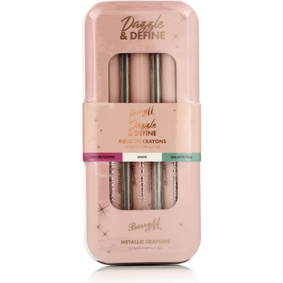 Barry M Dazzle & Define Metallic Crayons (Orchid Flower, White, Galactic Teal) 3 бр. нюанс Orchid Flower, White, Galactic Teal