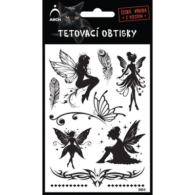 ARCH Černé tetovací obtisky víly 2633
