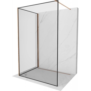 Mexen Kioto преграда за душ тип Walk-in 120 x 120 см, черна рамка, розово злато - 800-120-212-60-70-120 (800-120-212-60-70-120)