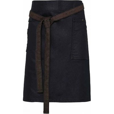 Premier Workwear Pevná denimová pracovní zástěra s voskovaným vzhledem 350 g/m modrá-hnědá indigo PW135