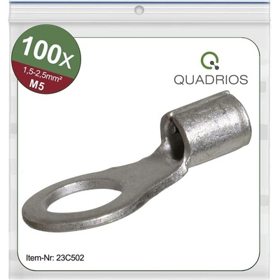 Quadrios 23C502 guľaté káblové oko Prierez=2.5 mm² Ø otvoru=5.3 mm neizolované 100 ks
