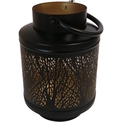 Kovový svícen s dekorativním výřezem 23 cm, černý IIN2309 Bl/Gold