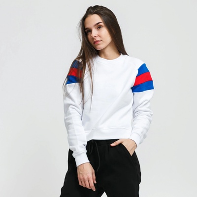 Urban Classics Ladies Sleeve Stripe crew white/brightblue/firered