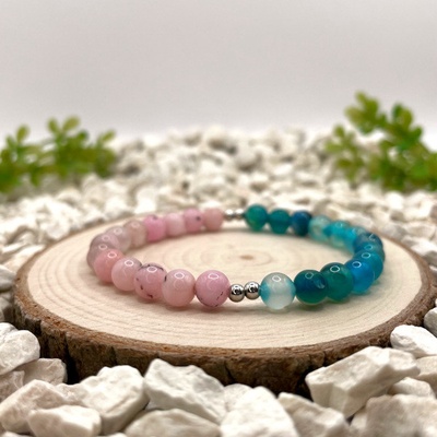 Certom Minerální náramek třešňový jaspis a modrý achát | Harmonie 0161