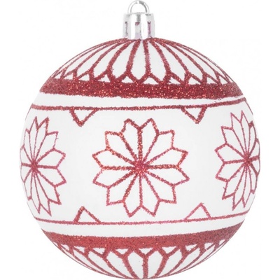 MagicHome GuleVianoce 6ks 8cm červeno-biele na vianočný stromček