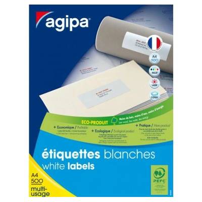 Etikety univerzálne 210x297mm Agipa A4 500 hárkov