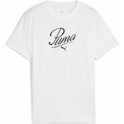 Puma ESSENTIALS SCRIPT TEE G Dívčí triko bílá