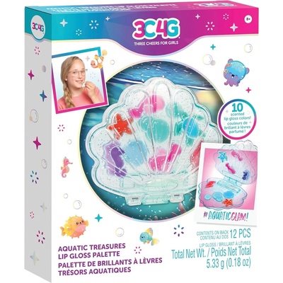3C4G Детски козметичен комплект 3C4G - Палитра с гланцове за устни, Aquatic Treasures