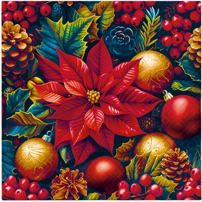 PAW Obrúsky L Vintage Poinsettia Charm 33x33cm