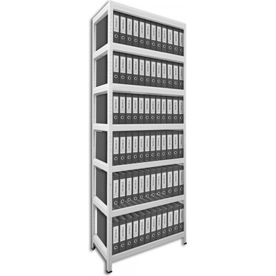 Biedrax Regál na šanóny bezskrutkový 60 x 90 x 270 cm, biely - 7 políc pozink