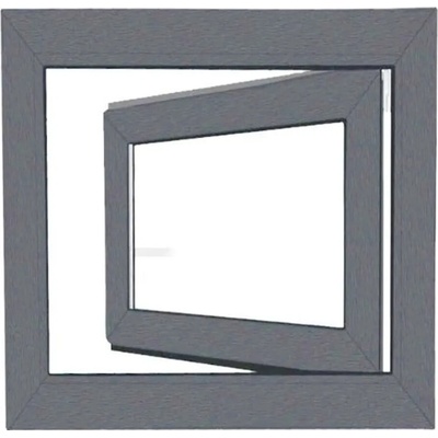 Hobby Roof Okno plastové BRAVO bílé/šedé 9006, OS1 60x90 L, 2sklo, 4kom/60mm