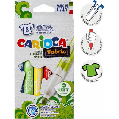 Carioca textilné fixky maxi hrot mix farieb 12 ks