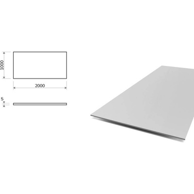 Hliníkový plech 1x2 m, tloušťka 5 mm (EN 1050)