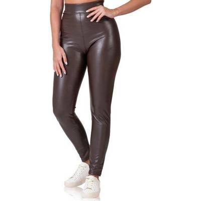 Bellinda RELAX & GO LEATHEROPTIC LEGGINGS - Women's leather leggings - dark brown hnědá L Bellinda 4008064309998