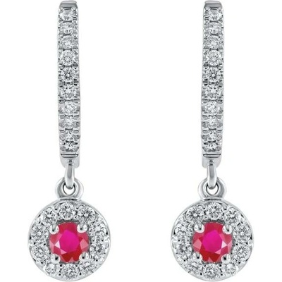 Eppi Půvabné stříbrné náušnice s rubíny a lab-grown diamanty Donna E50321