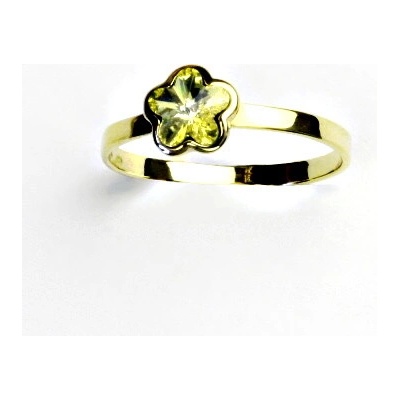 Čištín žluté zlato prstýnek se Swarovski krystalem jonquil T 1297