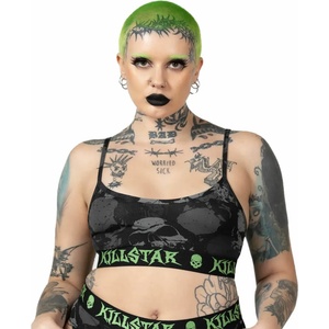 KILLSTAR дамски сутиен KILLSTAR - Tzompantli скъсен - Черен - KSRA007530