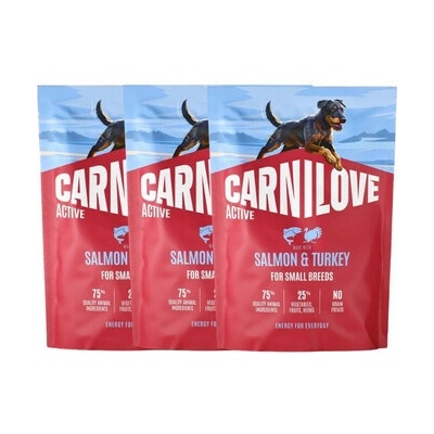 Carnilove Active Dog Made with Salmon & Turkey for Adult Small Breeds 3 x 1,5 kg