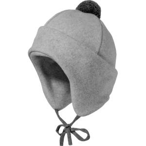 maximo Детска зимна шапка (beanie) Maximo Kids' Mini Beanie with Pom-pom and Tie Beanie - Grey Melange - размер 45-47 cm (904-5101-0113)