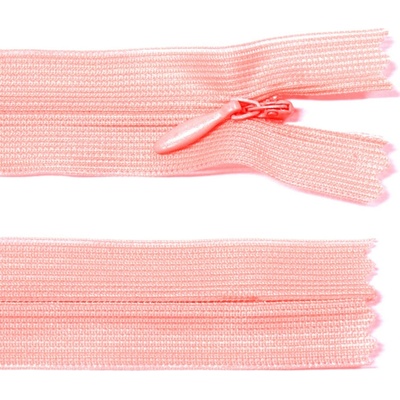 Spirálový zip no.3 skrytý nerozepínací 22cm - více barev color: 553 lososová