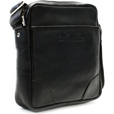 Menší čierny kožený pánsky crossbag Eivor