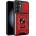 HQWear Hybrid Armor Camshield със стойка и капак за камера за Samsung Galaxy A26 - червен (5907769372025)