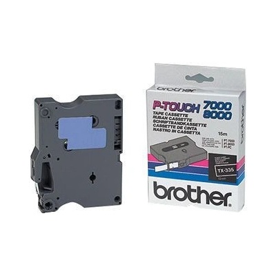 Brother TX-355 bílý tisk/černý podklad laminovaná 12 mm x 15 m originální páska