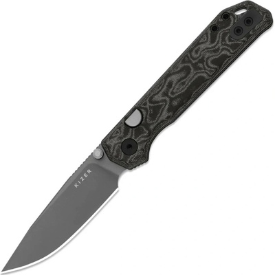 Kizer Begleiter 2.9 BD1N,Gray PVD Coating, Stonewashed,Vortex micarta