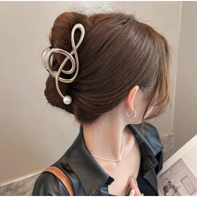 Velká spona do vlasů - houslový klíč ve stříbrné barvě – Zbozi.Blesk.cz