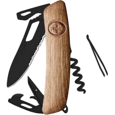 SWIZA Kapesní nůž SH03TR Allblack Single Hand Wood Walnut Wavy Edge