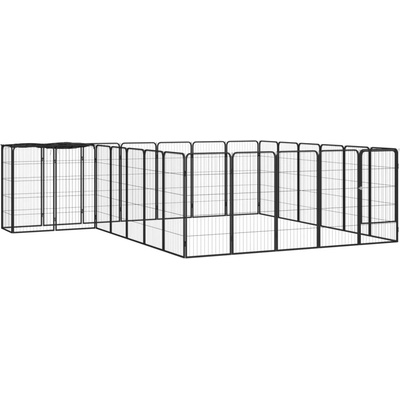 vidaXL Ohrádka pro psy 26 panelů černá 50 × 100 cm práškovaná ocel 9799.3115952