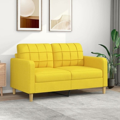 vidaXL 2místná pohovka světle žlutá 140 cm textil 11461.359096