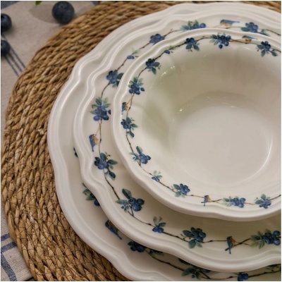 Asir Jídelní sada bílá modrá porcelán 520ZNO1101 24 ks – Sleviste.cz