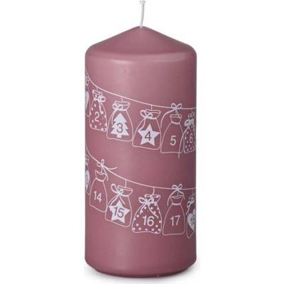 Emocio adventní kalendář 68x150 starorůžová bílý potisk 385 g