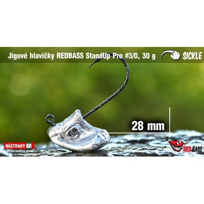 REDBASS Neváznoucí jigová hlava StandUp Pro Sickle vel.3 28 - 33mm 30g 5 ks