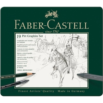 Faber-Castell Комплект моливи Pitt Graphite, 19 броя в метал (1015130019)