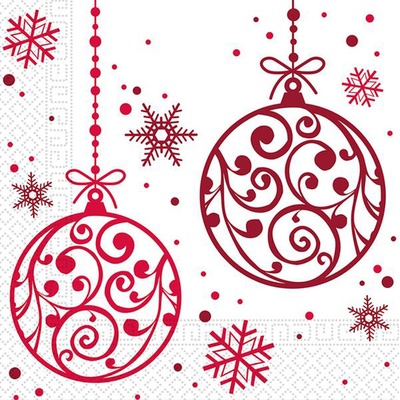 Procos Vánoční papírové ubrousky 3V ozdobičky 33x33cm 20ks