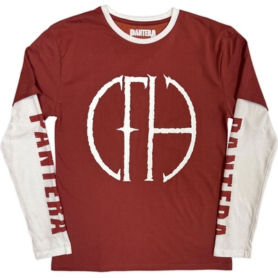 Pantera Frayed Logo Sleeve Print Red & White XL Риза (<![CDATA[PANLLST40MRW04]]>)