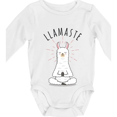 Yoga Llamaste Body dojčenské s dlhým rukávom dlouhý rukáv biele