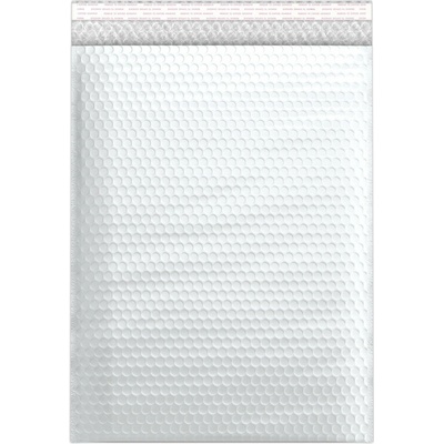 Matné metalické bublinkové obálky - 450 x 320 mm (C3) - Stříbrná