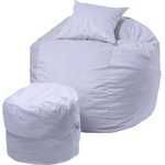 PUFRELAX Комплект, Барбарон с табуретка за крака и декоративна възглавница, 500л (PUF-M-MOP-PH-SN-k) - topmall