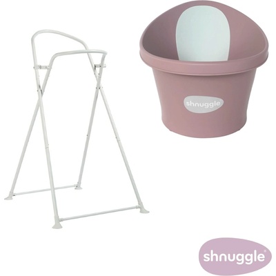 Shnuggle - световно-награждавана бебешка вана за къпане с клапа - Blossom (SBP-BSM-EUR+SHN-BST-STRP)