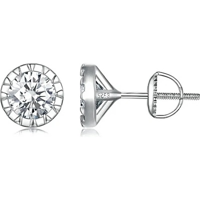 P&J Jewellery stříbrné moissanitové náušnice Nebeská jiskra SME1