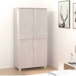 vidaXL Гардероб HAMAR, бял, 89x50x180 см, борово дърво масив (340481)