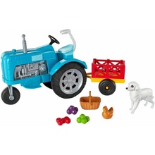 Mattel Barbie Herní set Farma modrý traktor GFF49