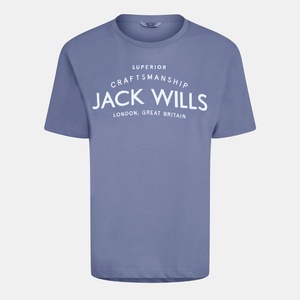 Jack Wills Дамска тениска Jack Wills Forstal Boyfriend T-Shirt Ladies - Dusky Blue