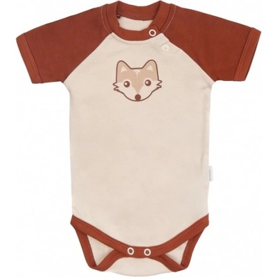 Mamatti Kojenecké body kr. rukáv Baby Fox béžová hnědá